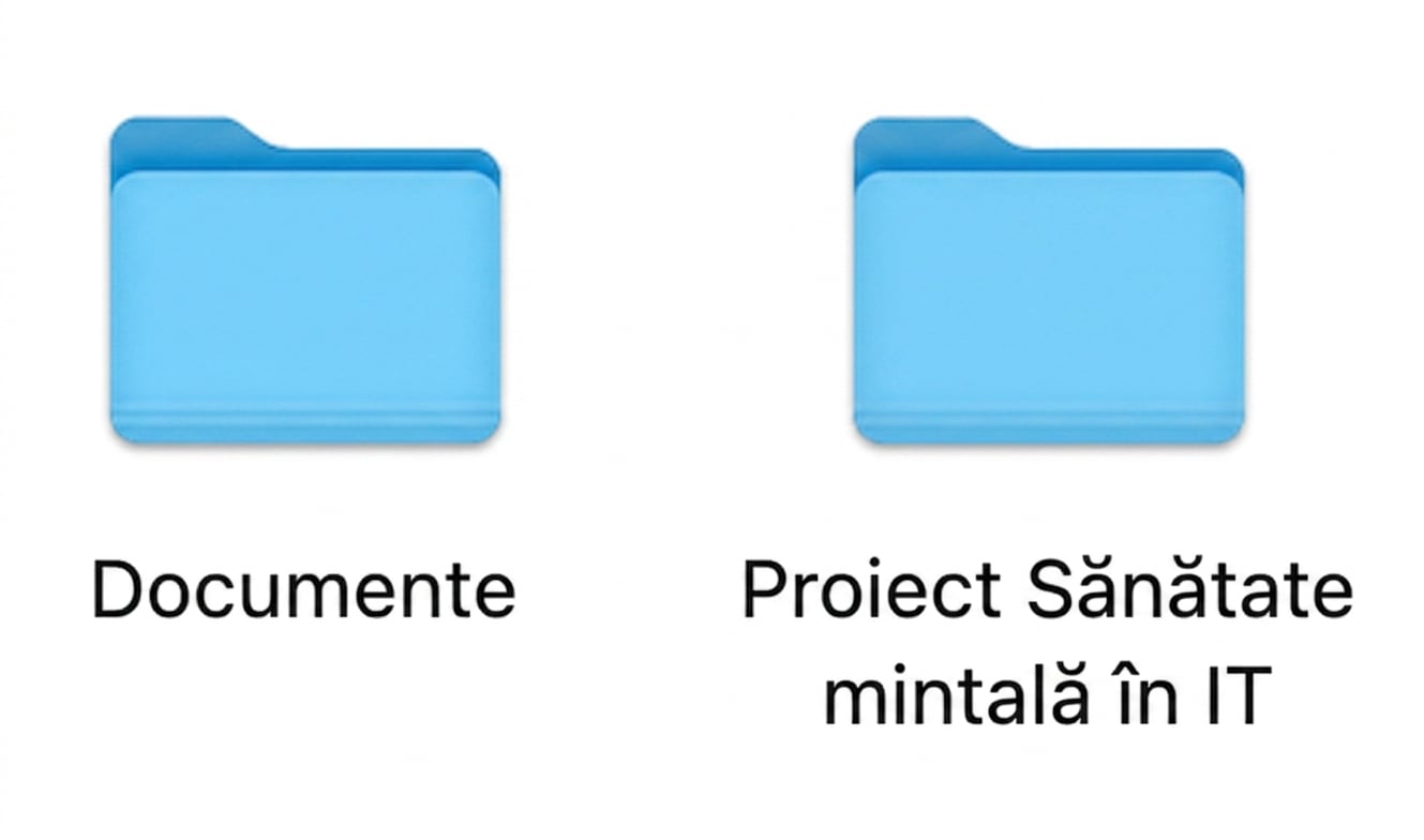 Două foldere numite Documents și Mental Health in Tech Project