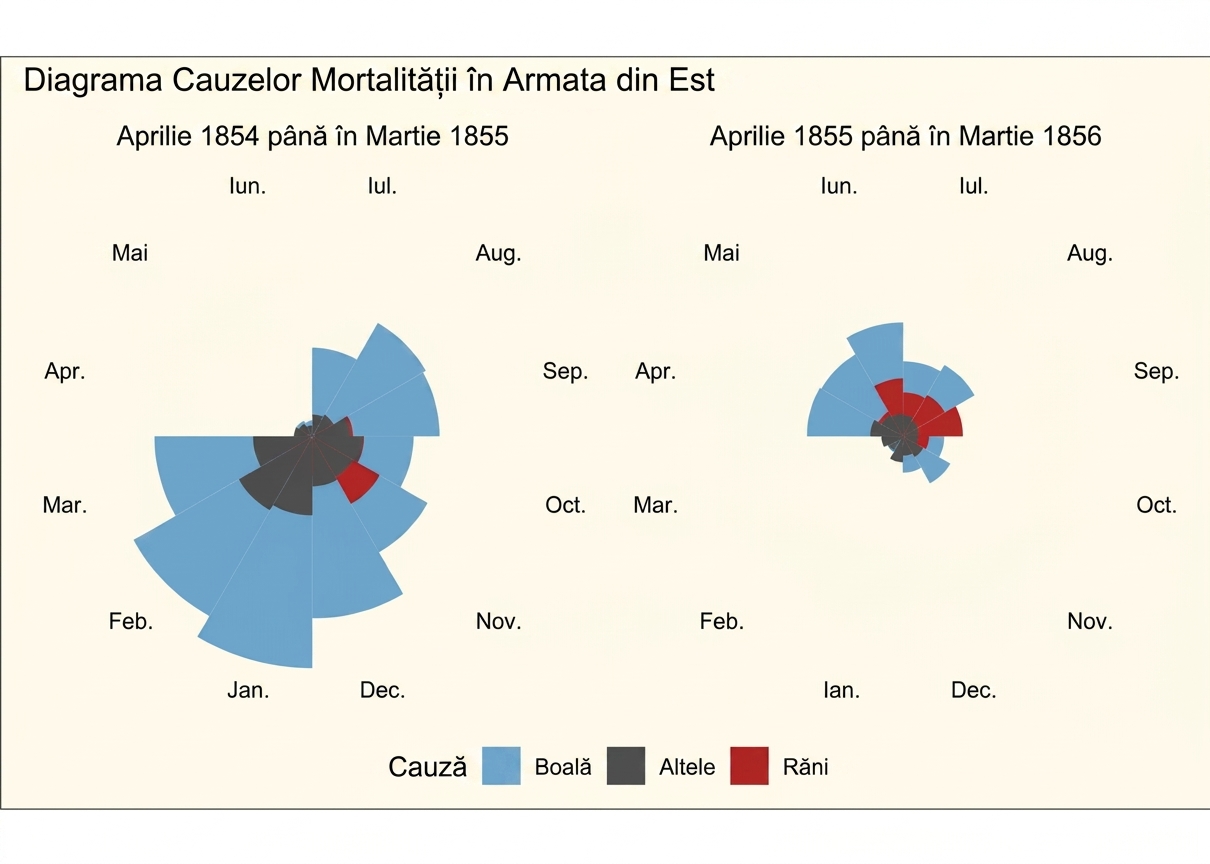 Graficul lui Nightingale reprezentând decesele