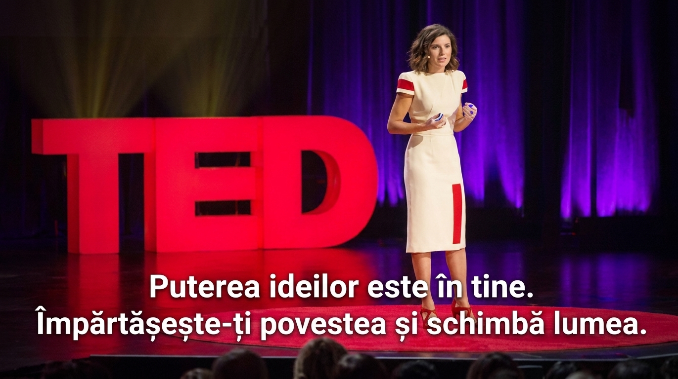 Femeie prezentând la un TED talk