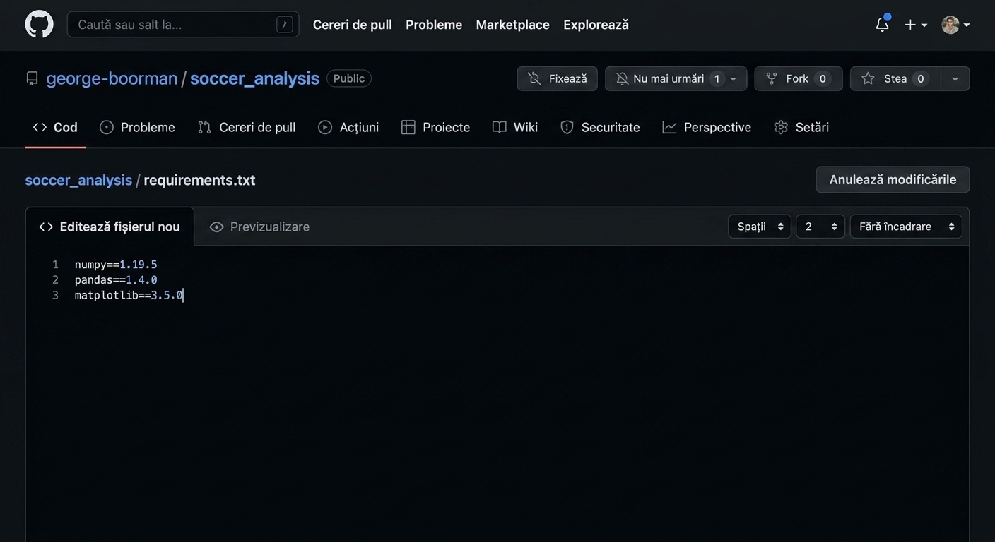 adăugarea pachetelor Python în requirements-dot-txt
