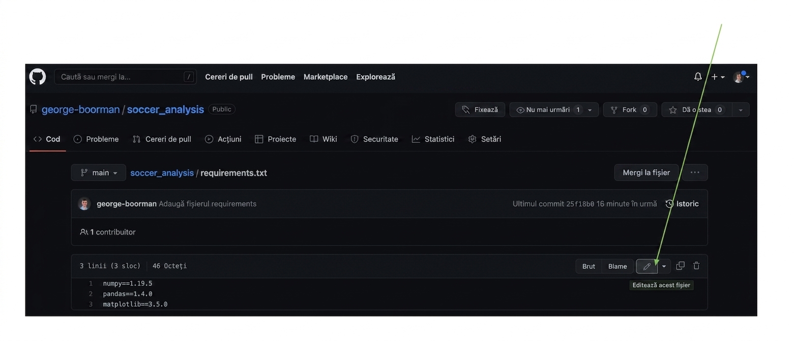 Clic pe pictograma creion pentru editarea unui fișier