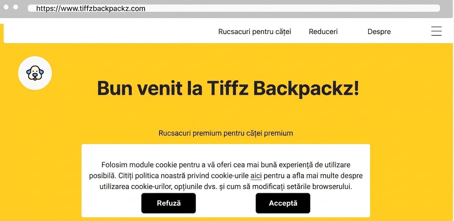 Pagina web Tiffz Backpackz