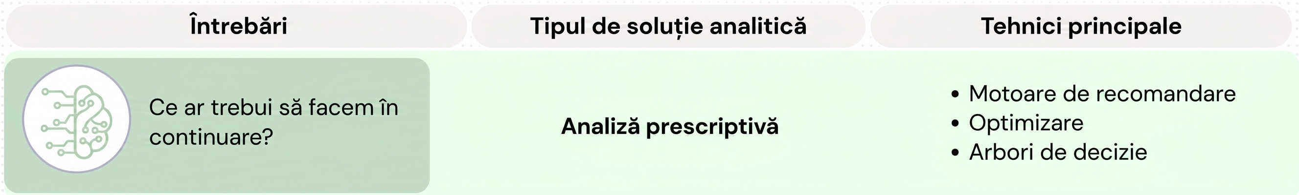 Întrebări și tehnici de analiză prescriptivă