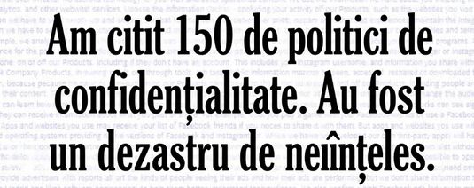 Captură de ecran din studiul NYT despre politici de confidențialitate incomprehensibile.