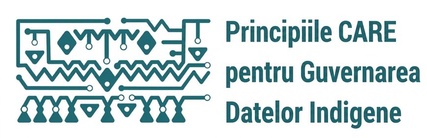 Logo-ul principiilor CARE pentru guvernanța datelor indigene.