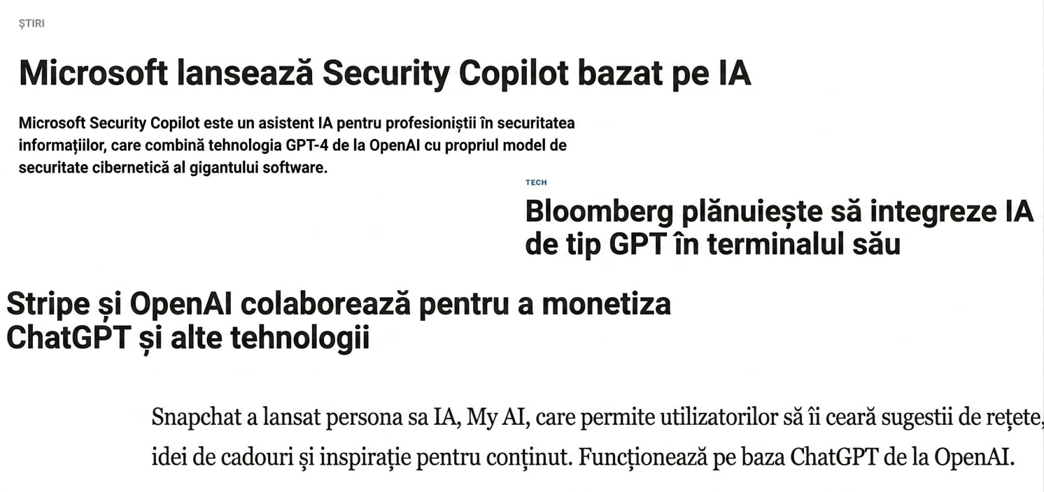 Imagine reprezentând articole despre companiile care încearcă să valorifice LLM-urile.