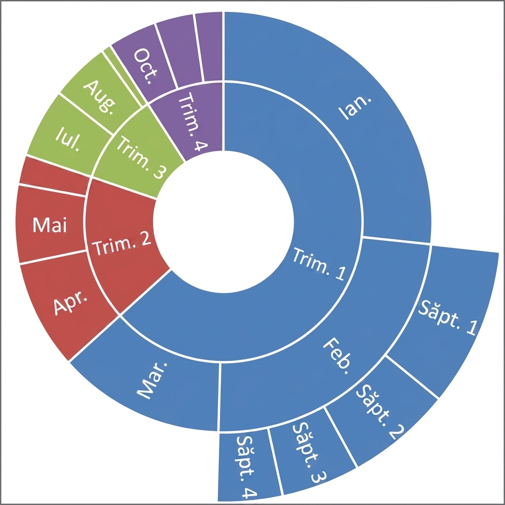 Snapshot of microsoft excel sunburst chart