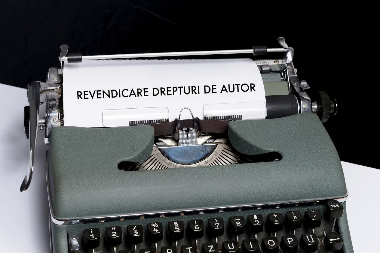 Imaginea cuvintelor „revendicare drepturi de autor" tipărite la mașina de scris