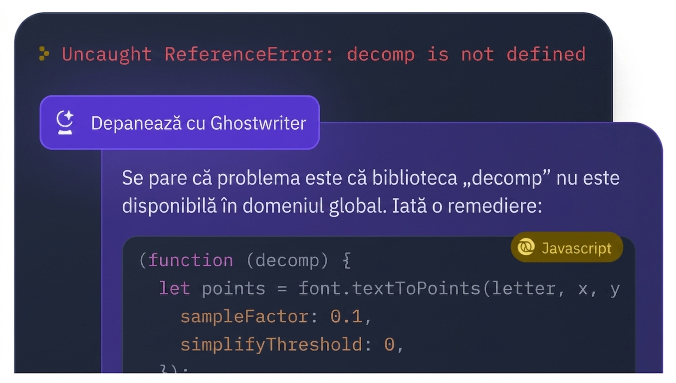 Captură de ecran a unui model IA care generează cod