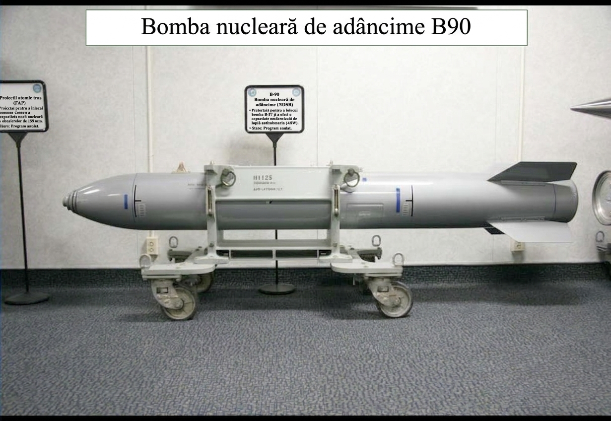 Imagine cu o bombă nucleară nedetonată într-un muzeu