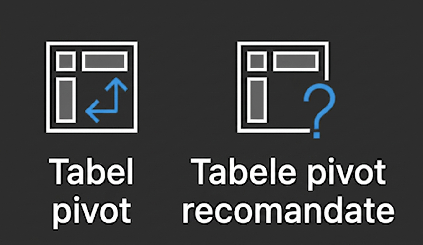 Două butoane PivotTable în meniul Insert din Excel