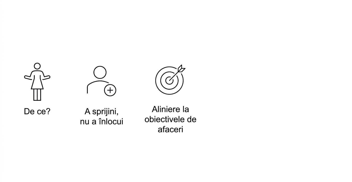 De ce? Augmentare, nu înlocuire. Aliniere cu obiectivele de afaceri.
