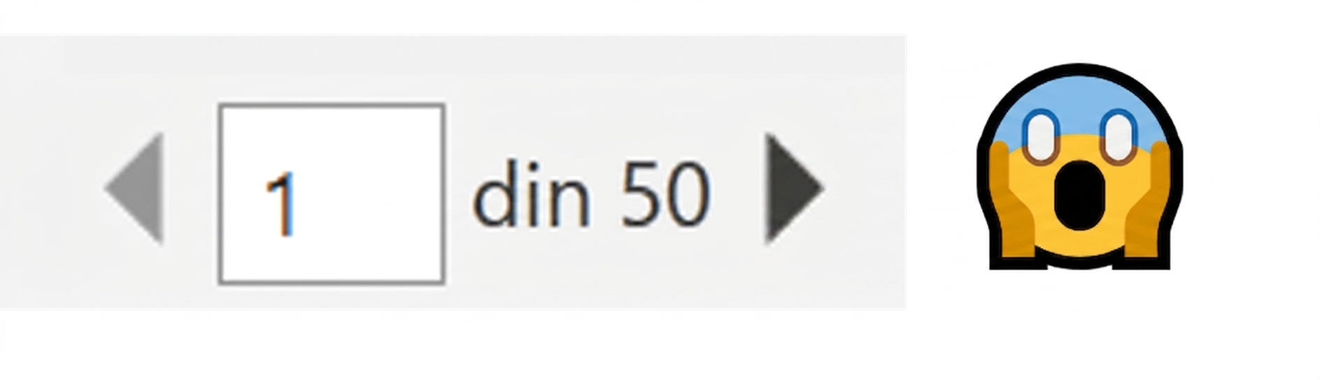 Imprimarea a 50 de pagini și un emoticon speriat