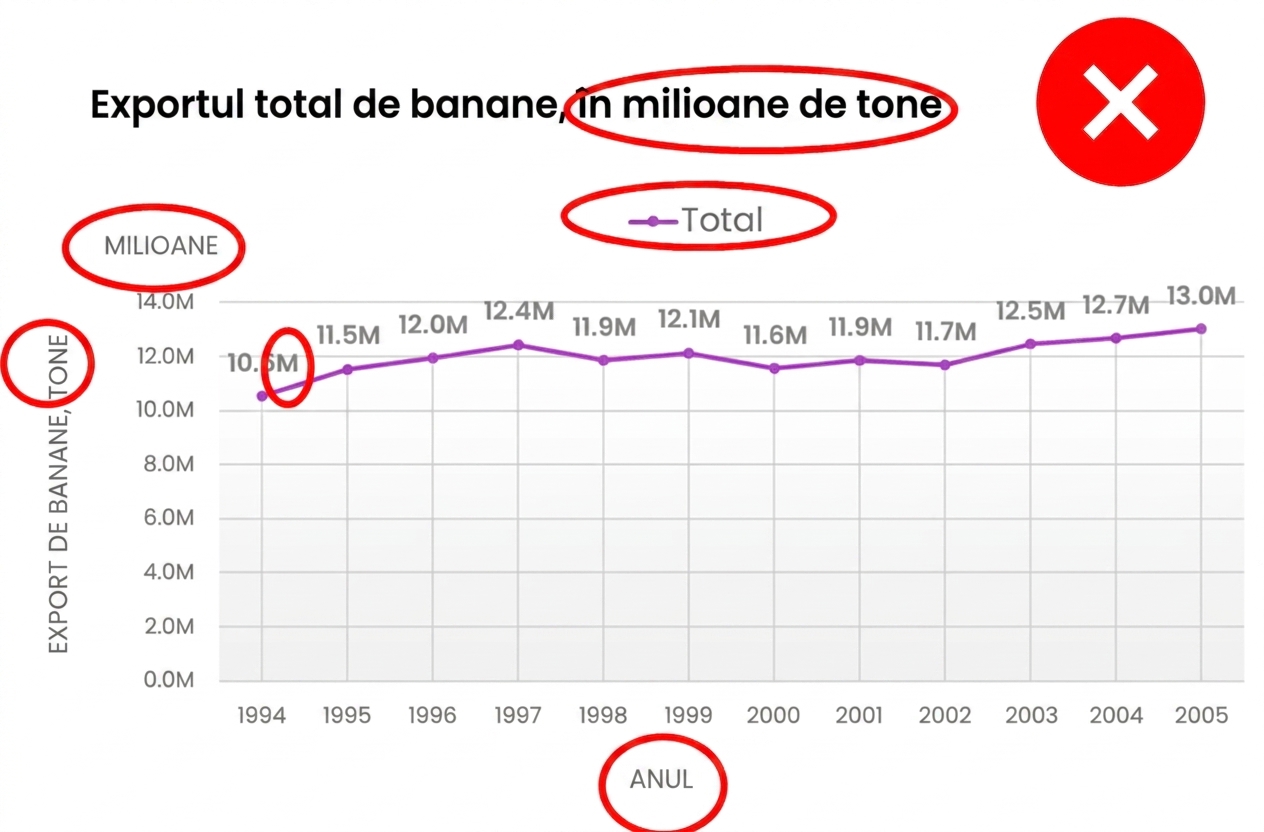 Exemplu de diagramă cu etichete redundante, legende și alte elemente inutile