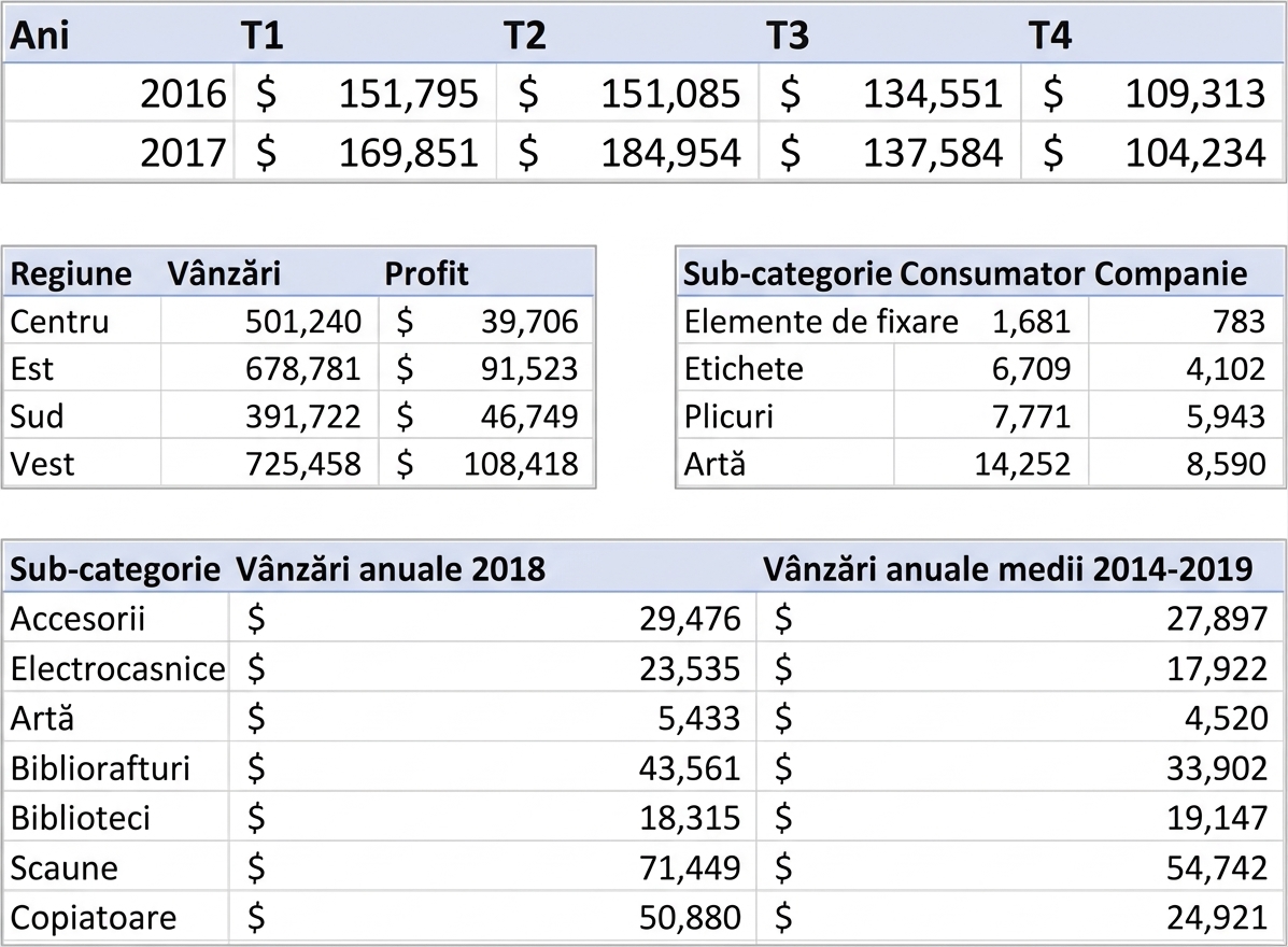 Exemple de tabele cu date agregate