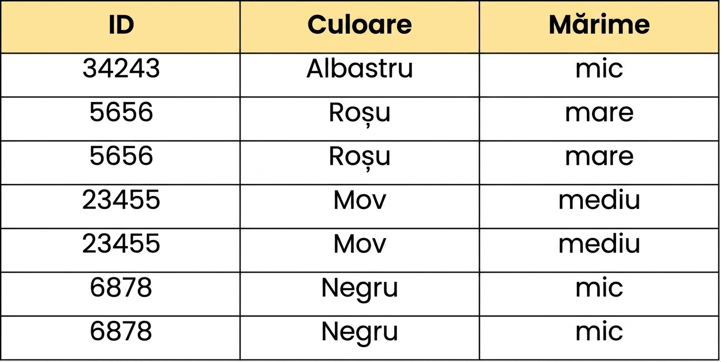 Imagine cu un tabel care listează diverse blocuri Lego individuale