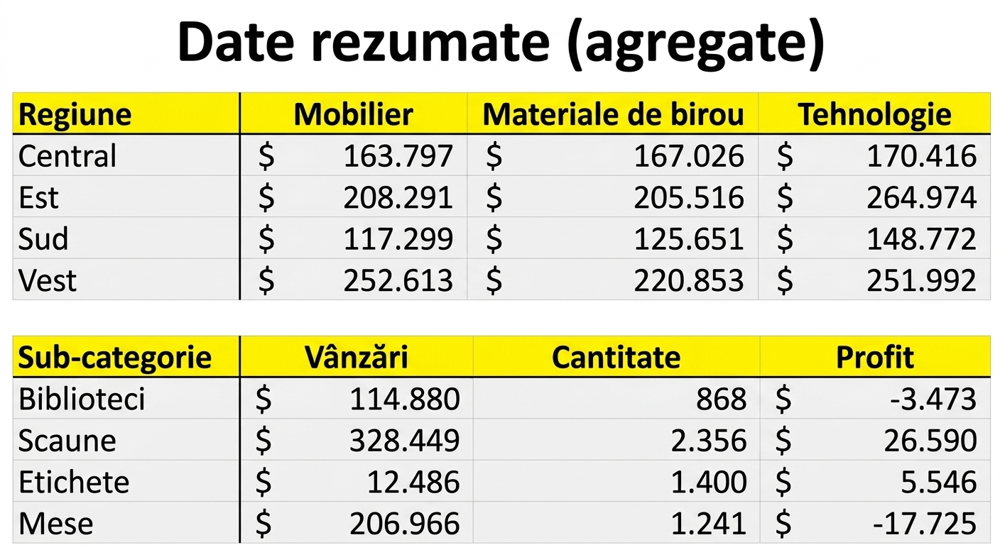 Prezentare generală a seturilor de date agregate