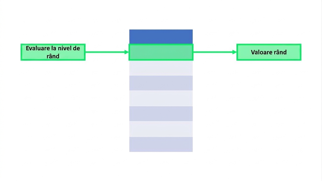 Diagramă a evaluării la nivel de rând