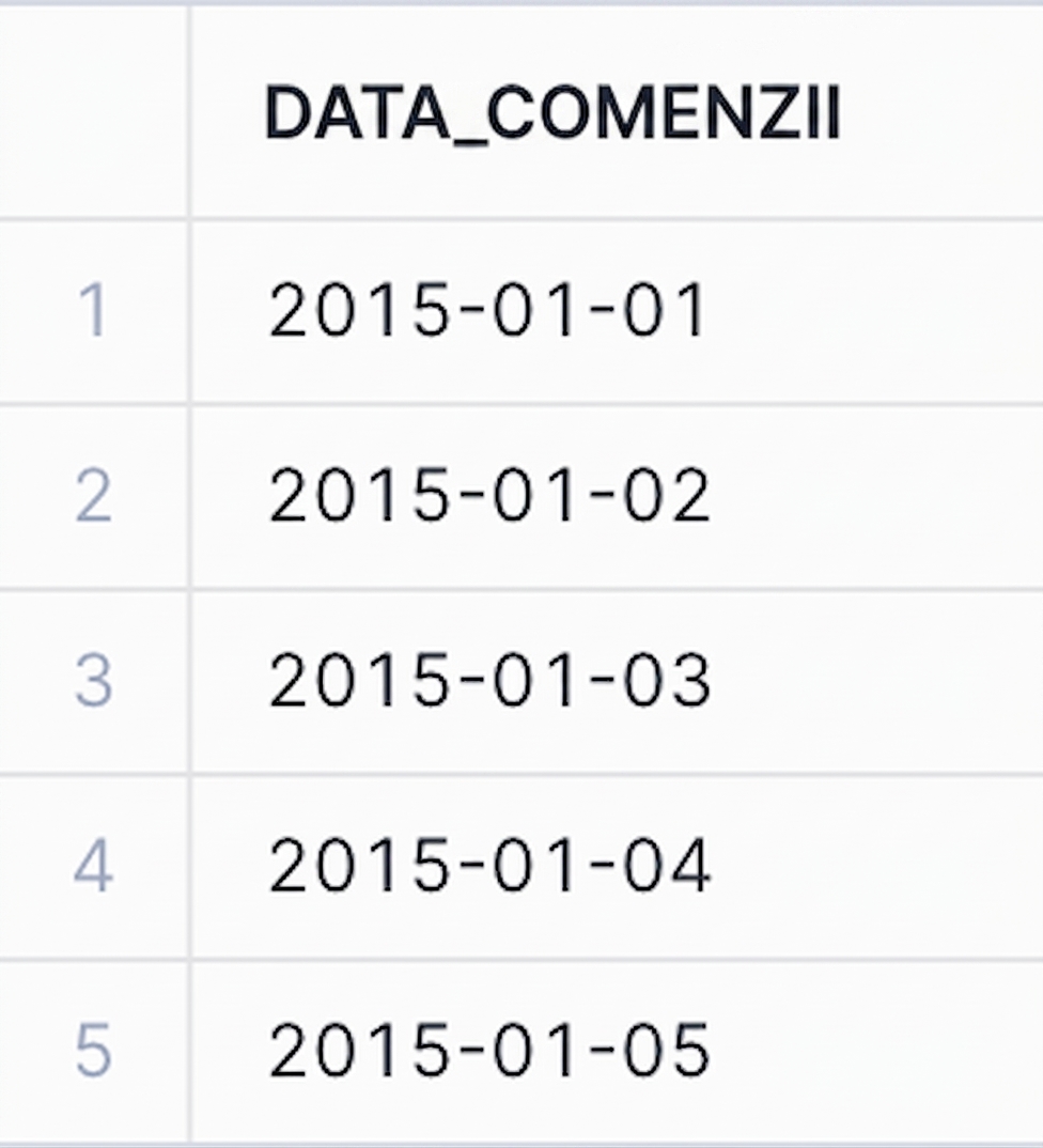 După conversia datei comenzii