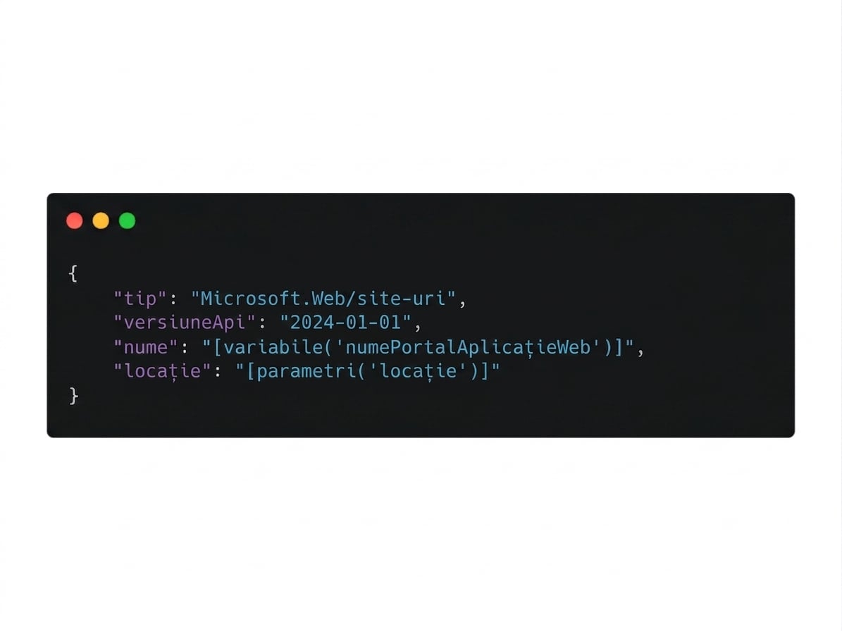 Exemplu de format JSON cu patru proprietăți