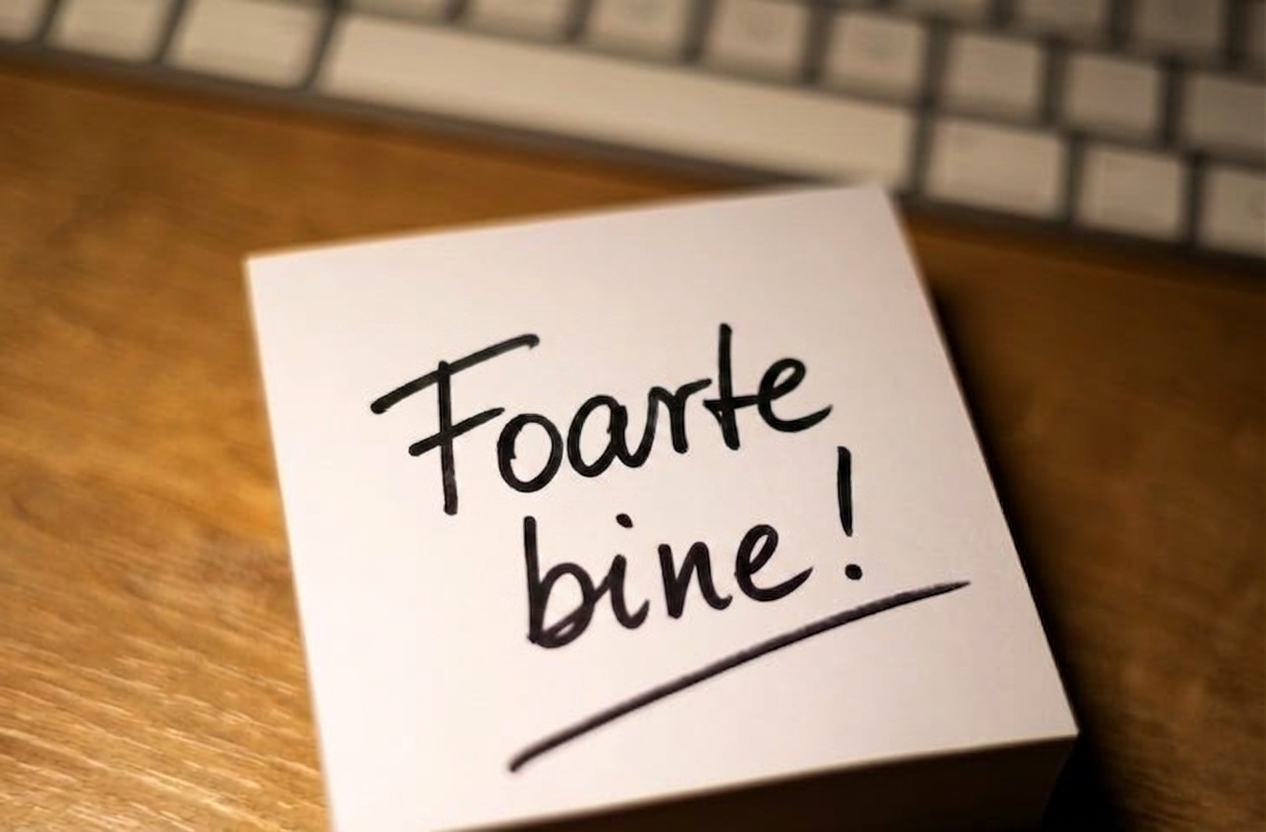 Imagine cu un card pe care scrie „bravo"
