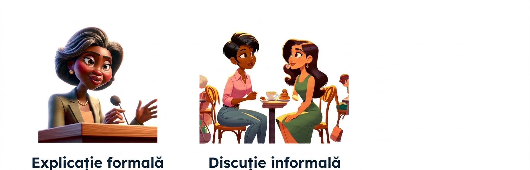 Două persoane purtând o conversație informală