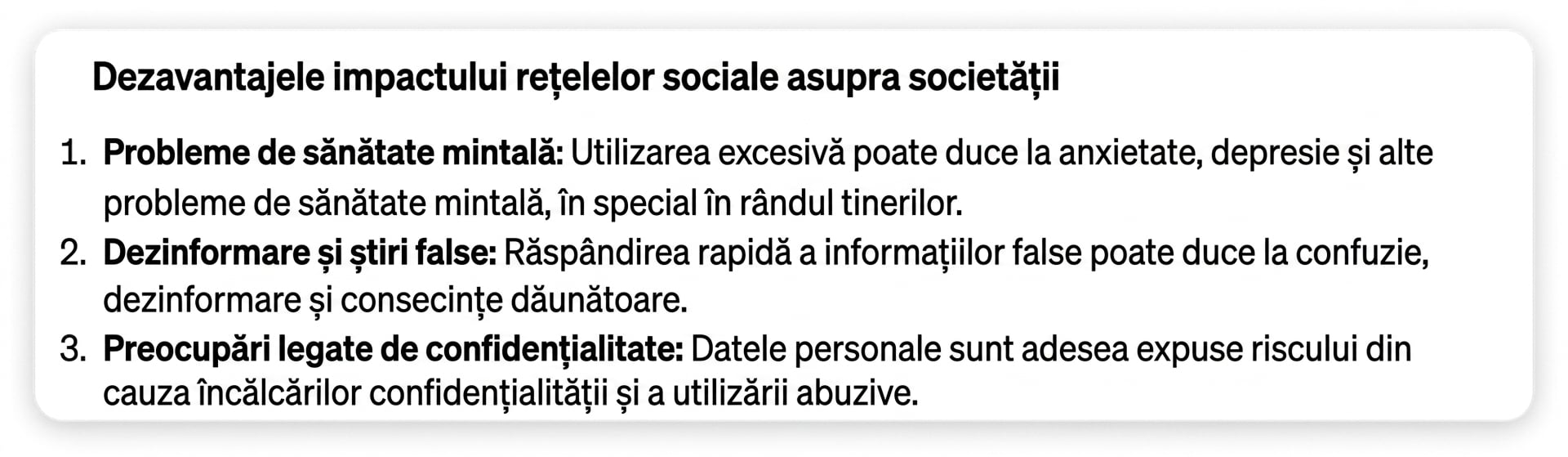 Rezultatul promptului delimitat
