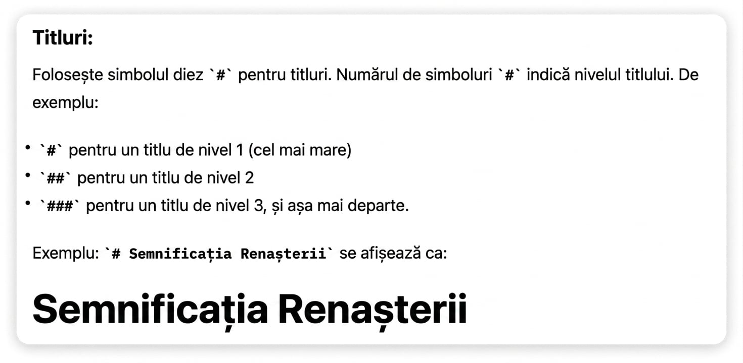Exemplu de titluri
