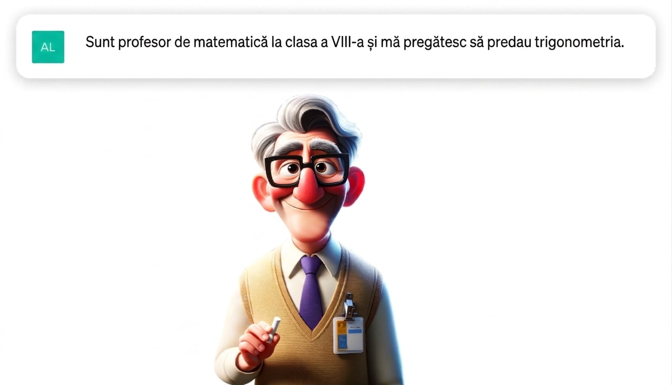 Ilustrație de tip desen animat a unui profesor