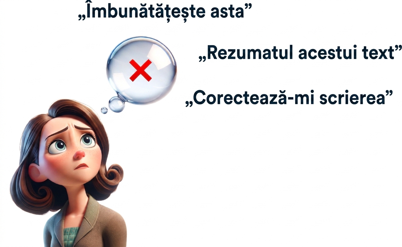 O persoană cu un balon de gândire