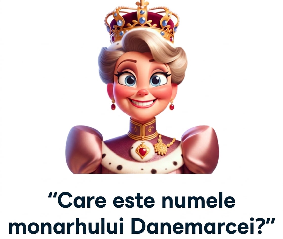 Un monarh cu aspect fericit și întrebarea „care este numele monarhului din danemarca"