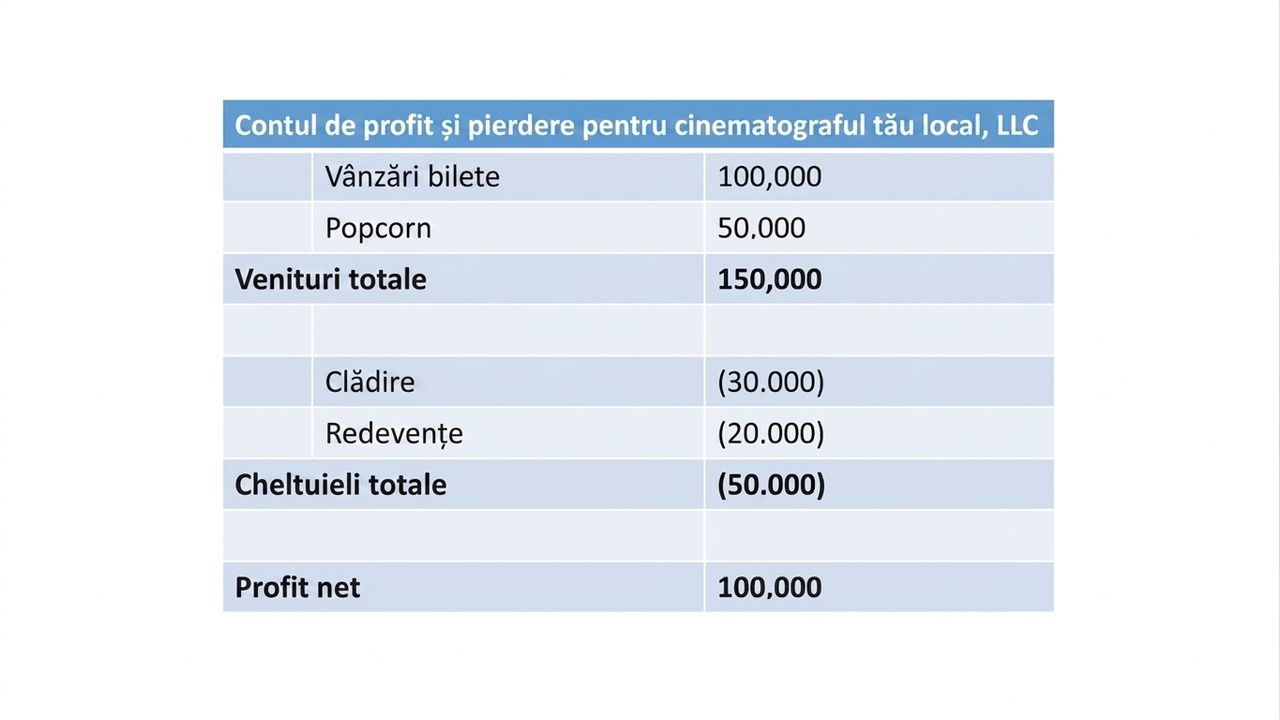exemplu de cont de profit și pierdere