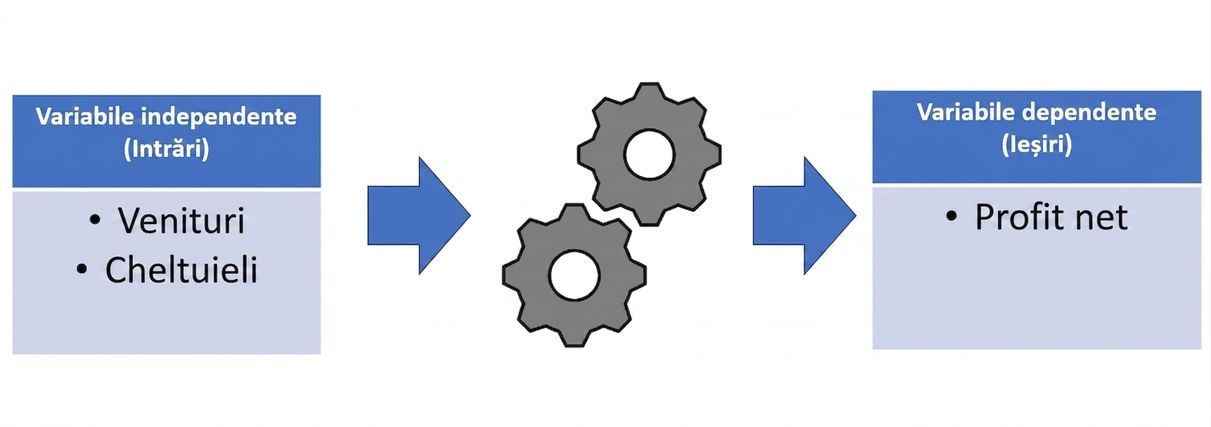 diagramă a unui model cu intrări care trec printr-un model pentru a obține un rezultat