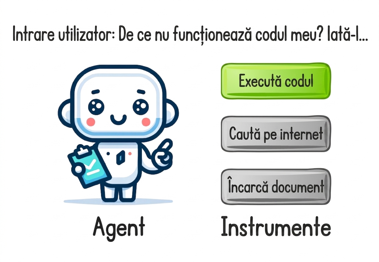 Un agent care decide ce instrument să utilizeze în funcție de intrarea utilizatorului.