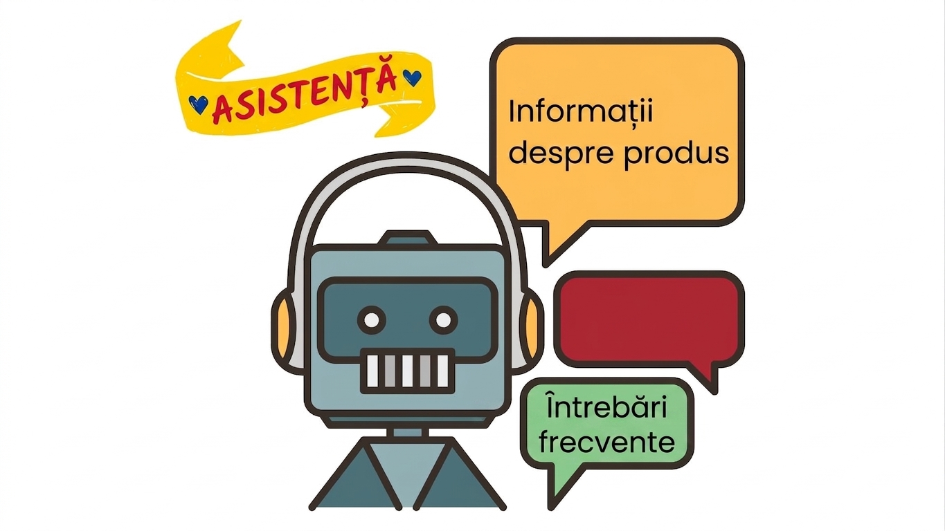 Un chatbot de asistență clienți cu două moduri: unul pentru informații despre produse și recomandări, altul pentru sfaturi specifice și întrebări frecvente pentru clienții cu probleme la plasarea comenzilor.