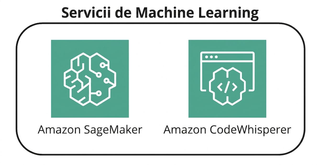 Două pictograme reprezentând serviciile ML din AWS.