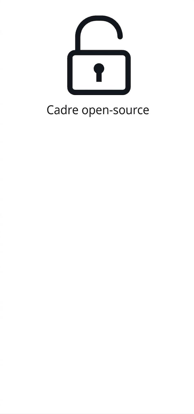 Pictogramă reprezentând framework-uri open-source.