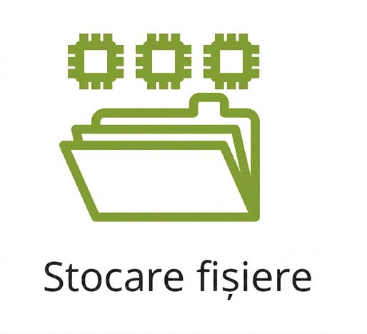 Pictogramă reprezentând stocarea pe fișiere.