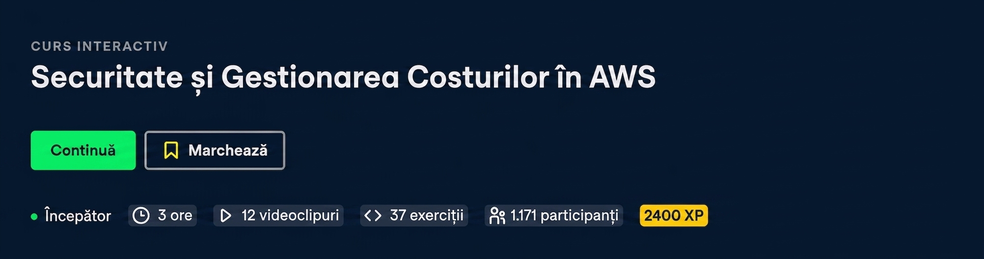 Antet pentru cursul de securitate și gestionarea costurilor