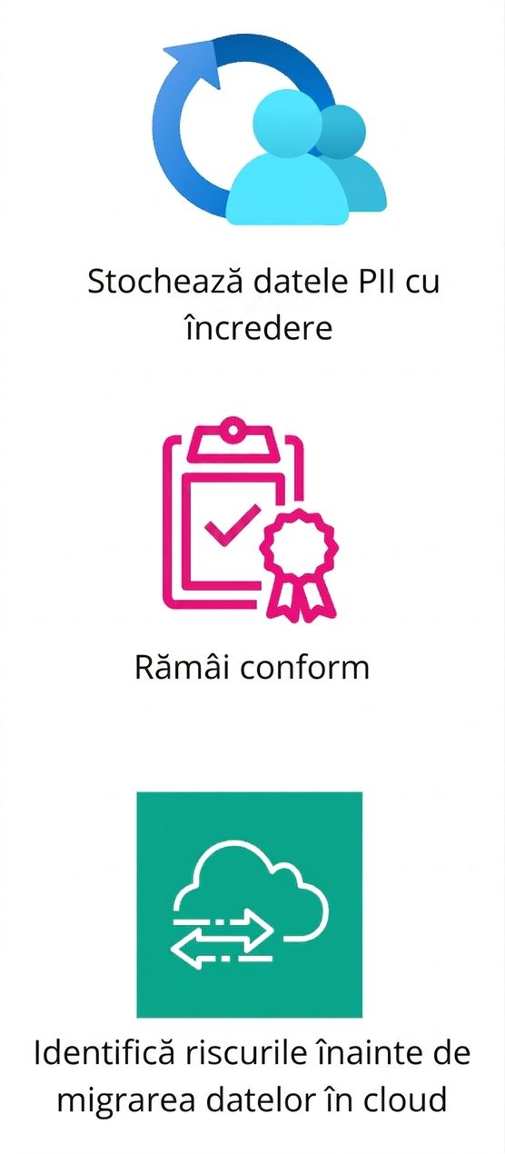 Pictogramă reprezentând identificarea riscurilor înainte de migrarea datelor.