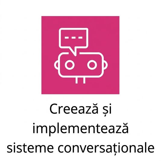 Pictogramă reprezentând chatboturi în AWS.