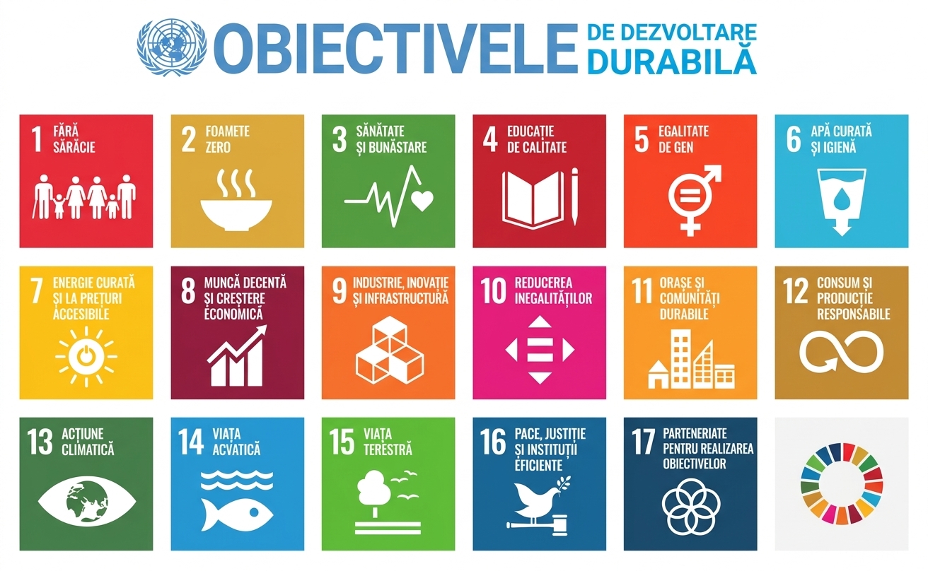 Prezentare generală a celor 17 ODD publicate de ONU