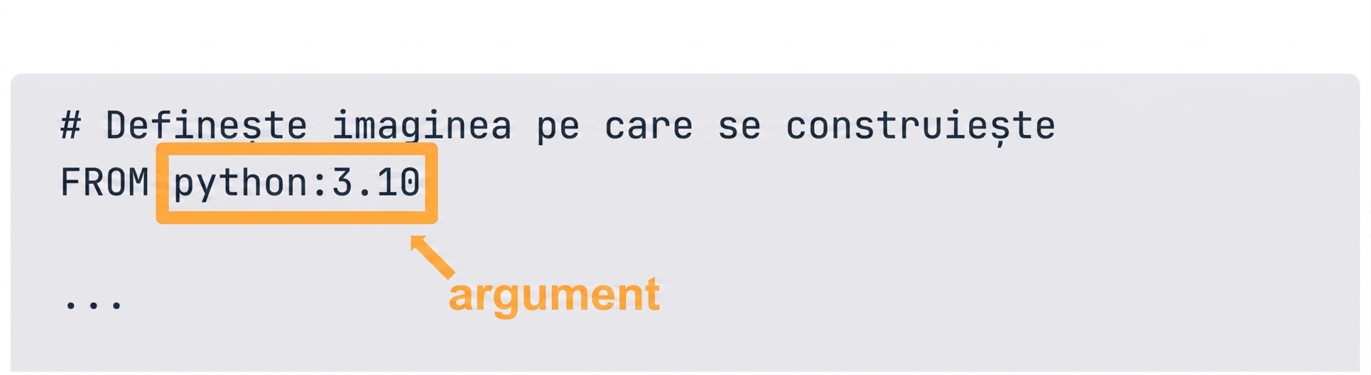 Dockerfile - Argumentul instrucțiunii Docker