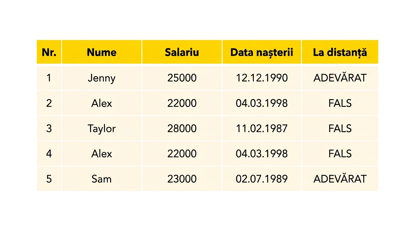 Tabel angajați