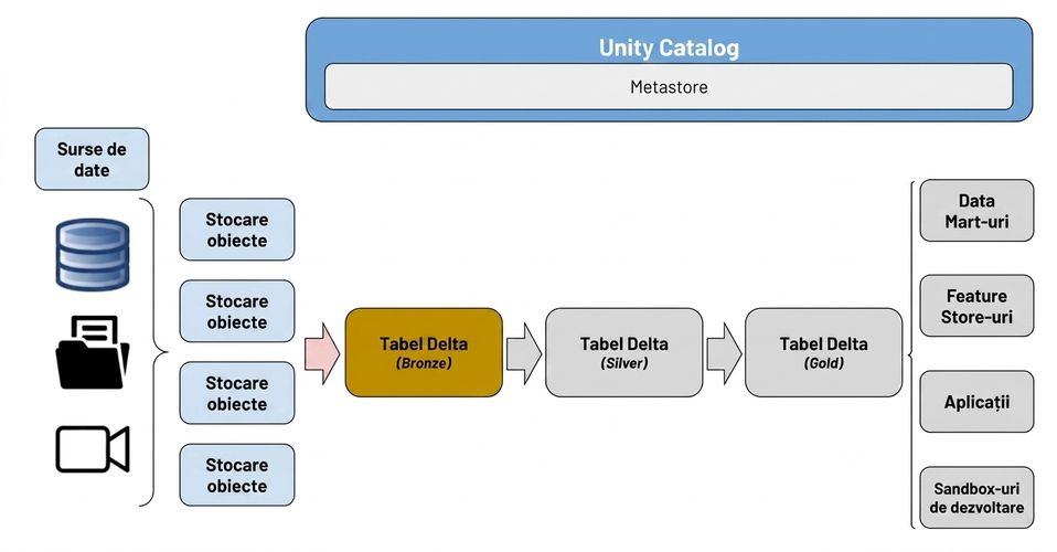Diagramă flux Lakehouse - Ingestie