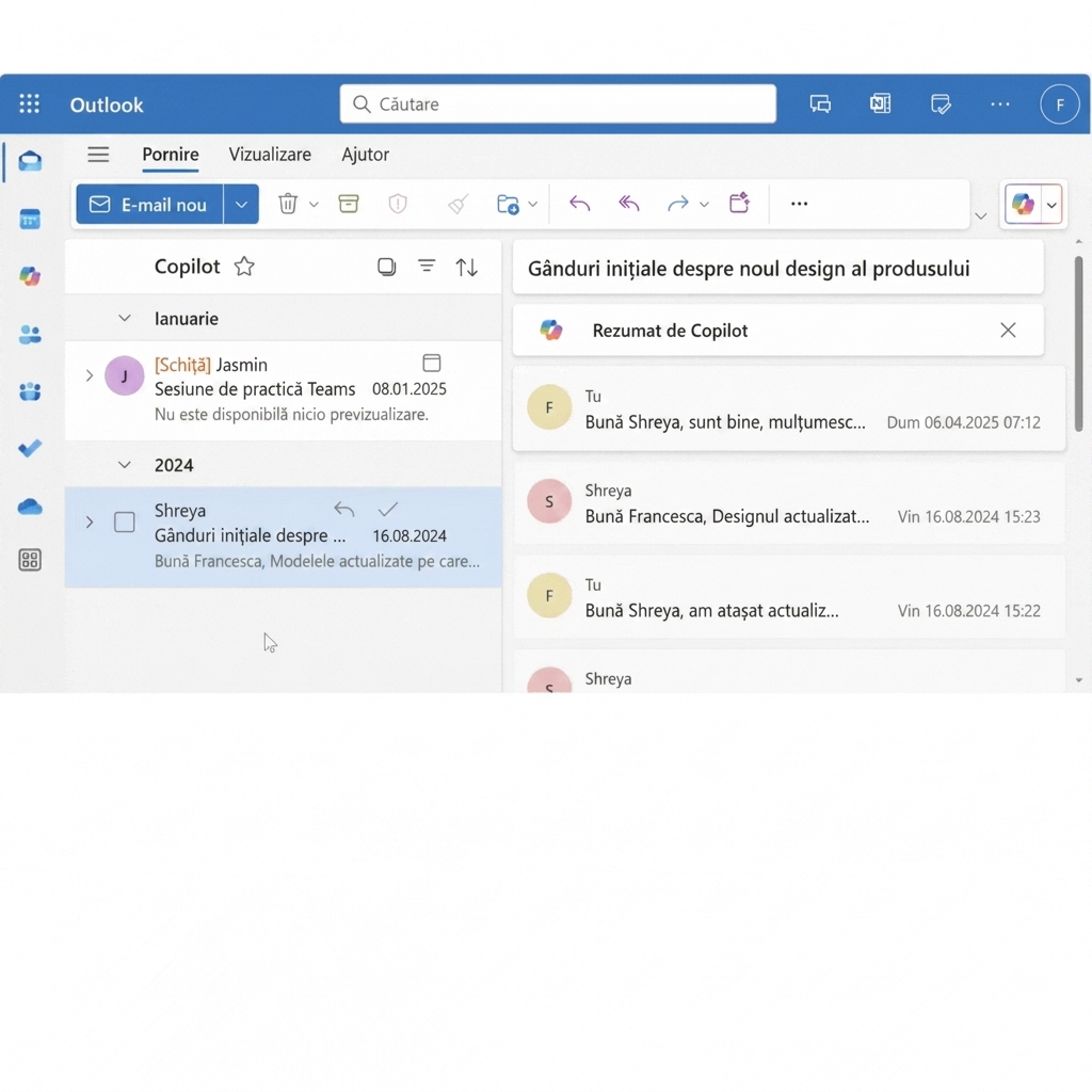 Un fir lung de e-mailuri între doi colegi, un manager de produs și un designer principal.