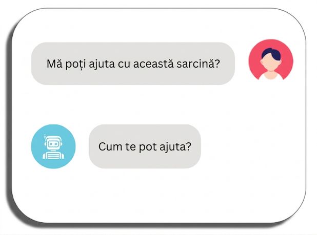 Ecran cu un prompt și un răspuns