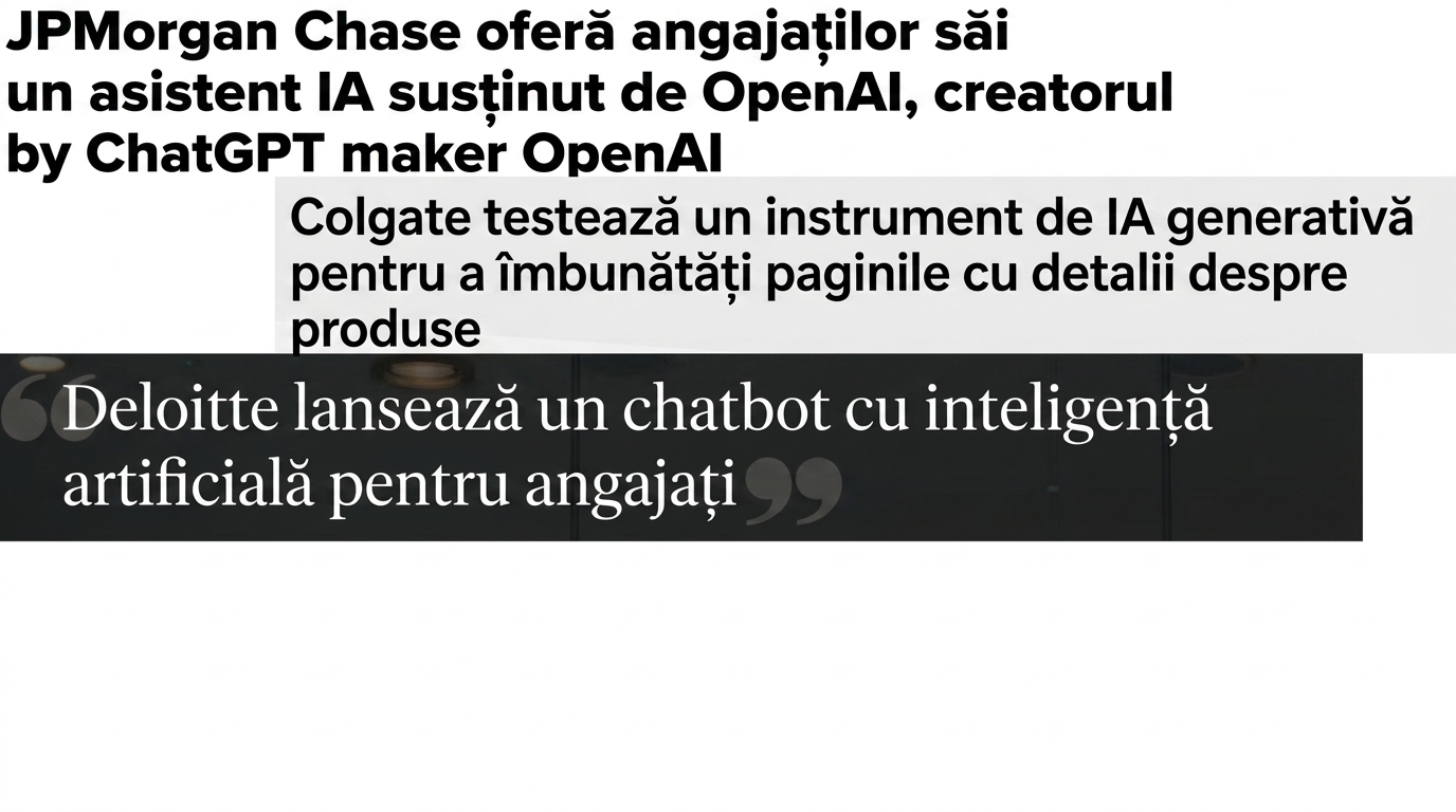 Titluri de știri despre companii care dezvoltă și adoptă modele GPT