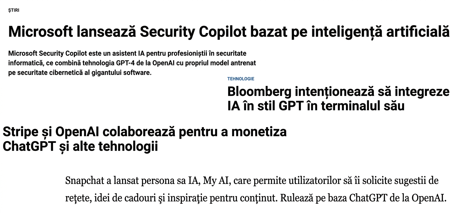 Imagine reprezentând articole despre companiile care încearcă să valorifice LLM-urile.