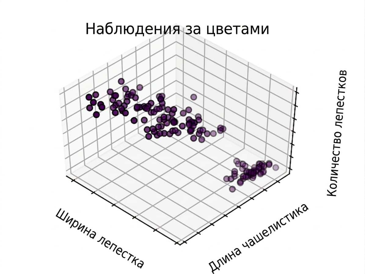 Данные наблюдений за цветками